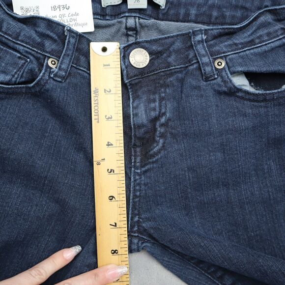Forever Twenty One Pants Womens 28 Blue Low Rise Flat Front Bootcut Denim Jeans - Picture 4 of 16